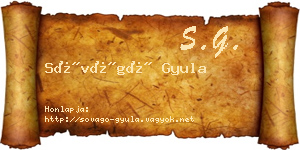 Sóvágó Gyula névjegykártya